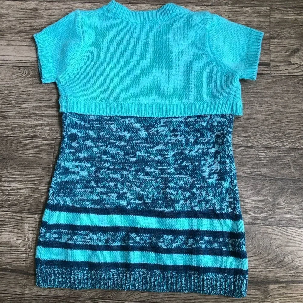 2/$20 Blue Twist Stripe Layered Sweater Dress, 18M